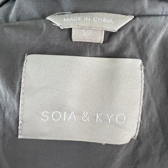 Soia & Kyo Sylvia Heather Gray Utility Jacket Hooded Full Zip Size Small S - Picture 7 of 9